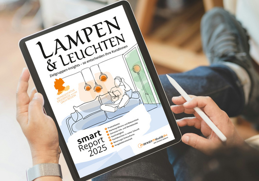 Smartreport Wohnen: Lampen und Leuchten – Tablet-Mockup